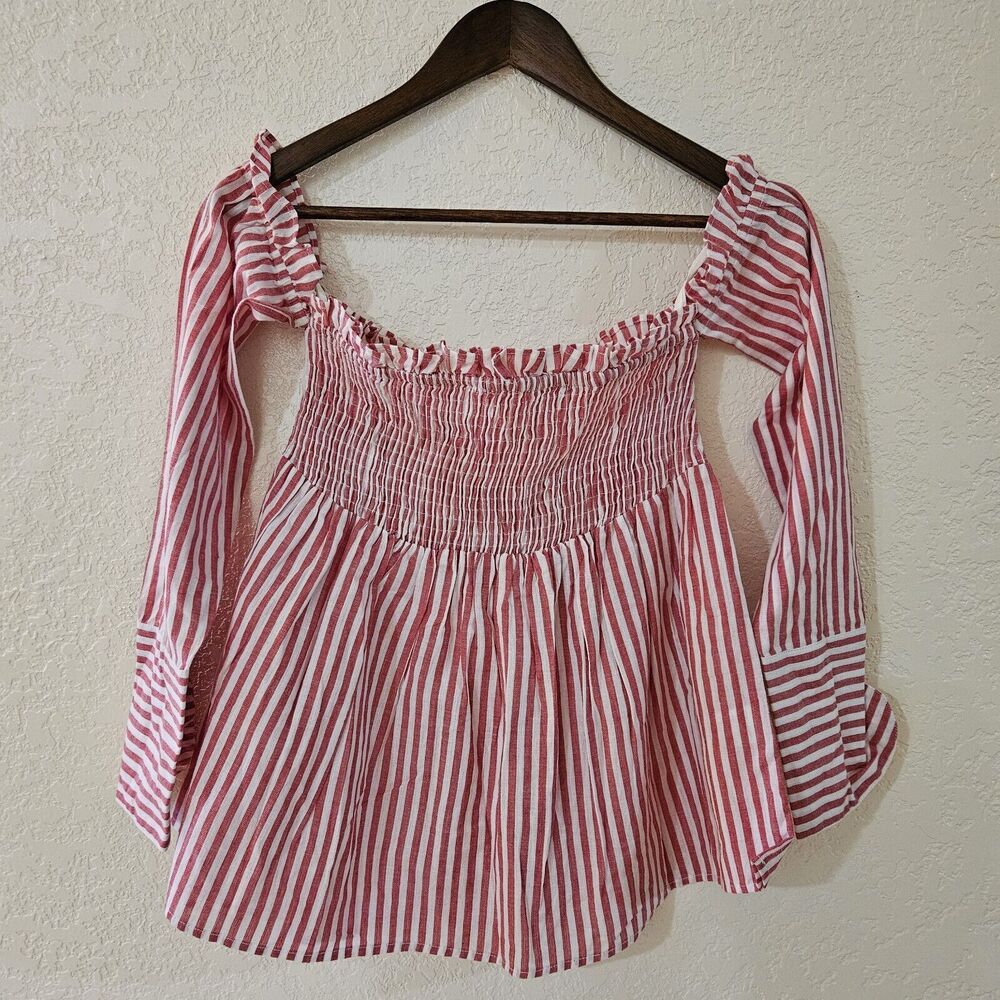 REVOLVE L'Academie Erin Top in Red & White Stripe Size Small
